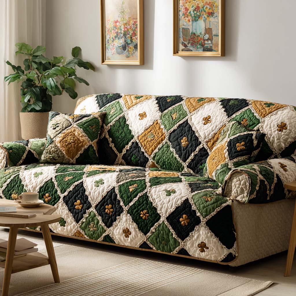 Vintage Clover Quilted Sofa Cover NCU0NXD1368