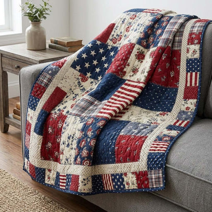 Vintage Flag Quilted Blanket NCU0DQQ0534