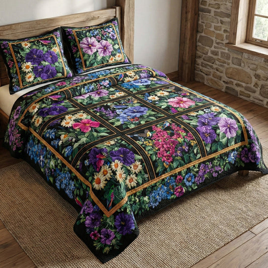 Vintage Floral 3-Piece Quilted Bedding Set NCU0NNT3000