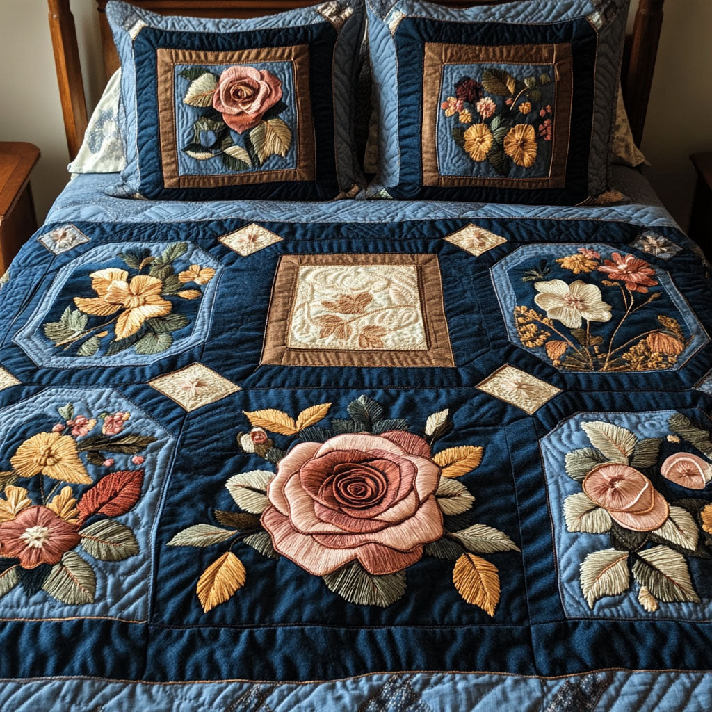 Vintage Floral Delight Duvet Cover Set NCU0PTT335