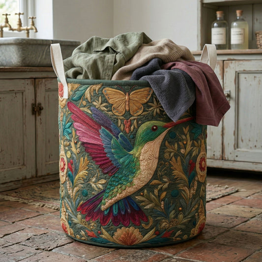 Vintage Forest Quilted Laundry Basket NCU0NNT3035