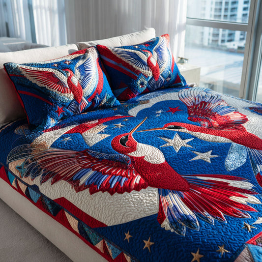 Vintage Freedom 3-Piece Quilted Bedding Set NCU0NTD1645