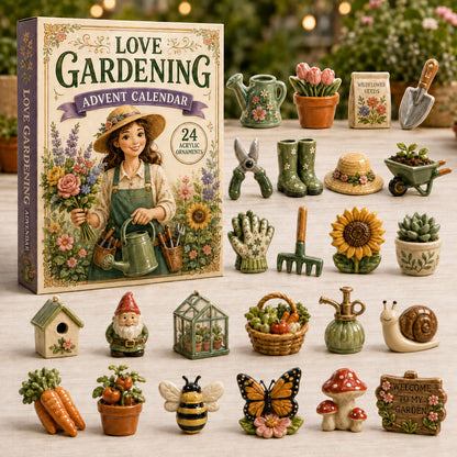 CHRISTMAS KICKOFF 40% OFF - Vintage Garden Advent Calendar 2026 - 24-Day Festive Countdown, Acrylic Charms Blind Box - Gift For Gardening Lovers