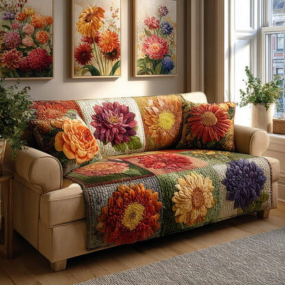 Vintage Garden Quilted Sofa Cover NCU0LDH346