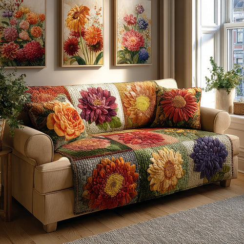 Vintage Garden Quilted Sofa Cover NCU0LDH346