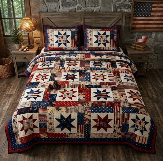 Vintage Glory 3-Piece Quilted Bedding Set NCU0DQQ0631
