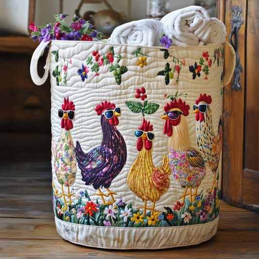 Vintage Hatchlings Quilted Laundry Basket NCU0PTT775