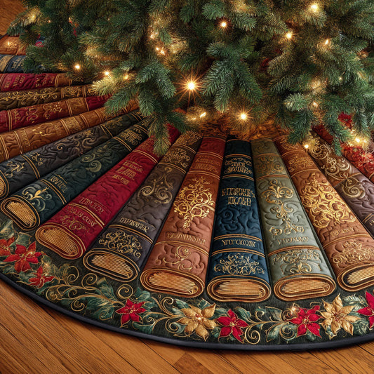 Vintage Library Christmas Quilted Tree Skirt NCU0NTV417