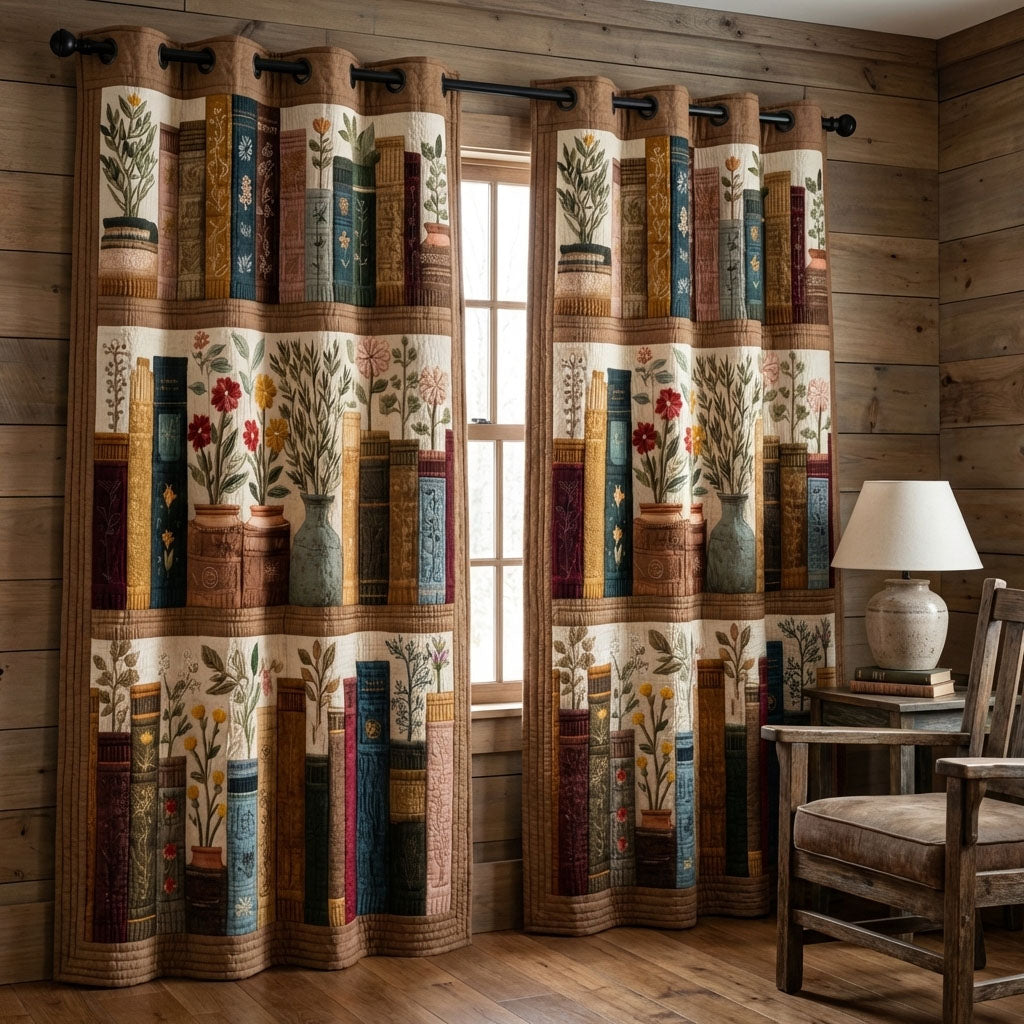 Vintage Library Quilted Curtains NCU0DDK2588