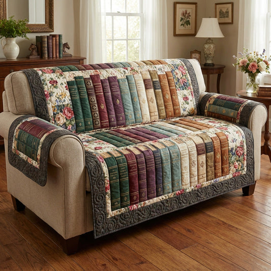 Vintage Pages Quilted Sofa Cover NCU0NTV928