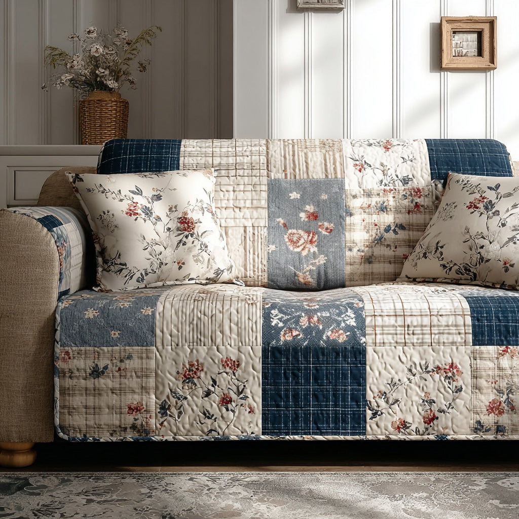 Vintage Patchwork Quilted Sofa Cover NCU0LDH392