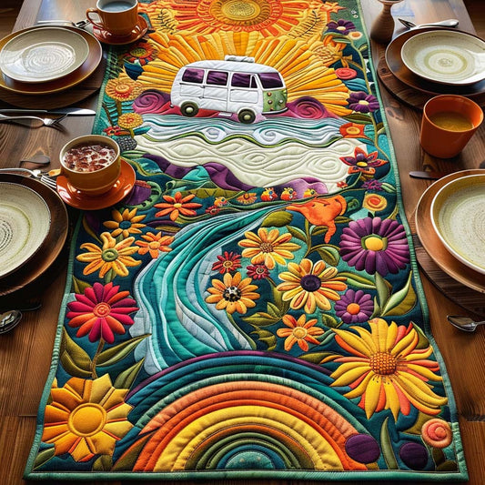 Vintage Peace Quilted Table Runner NCU0DQQ0174
