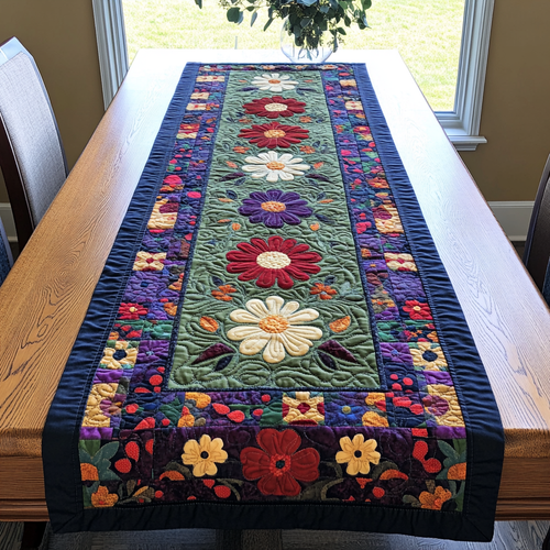 Vintage Petals Quilted Table Runner NCU0DDK458
