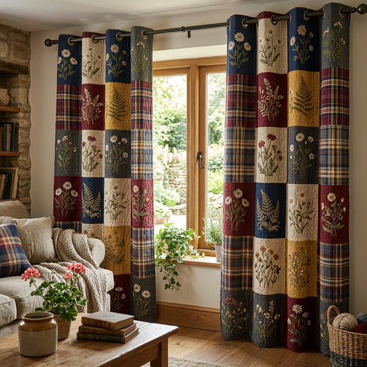 Vintage Plaid Quilted Curtains NCU0NTV988