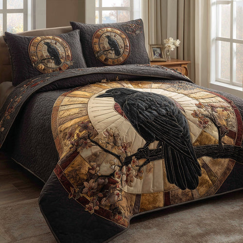 Vintage Raven 3-Piece Quilted Bedding Set NCU0PVL897
