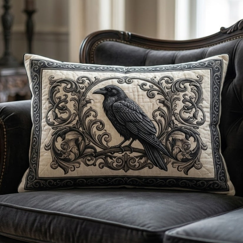 Ornate Raven Quilted Bedding Pillow Case NCU0PVL894