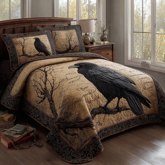 Vintage Raven 3-Piece Quilted Bedding Set NCU0PVL957