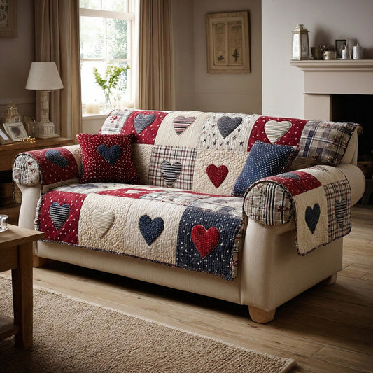 Vintage Romance Quilted Sofa Cover NCU0LDH641