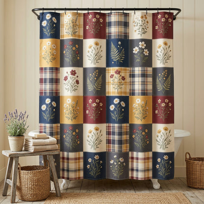 Vintage Squares Shower Curtain NCU0NTV976