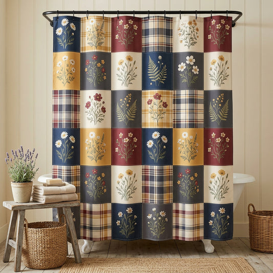 Vintage Squares Shower Curtain NCU0NTV976