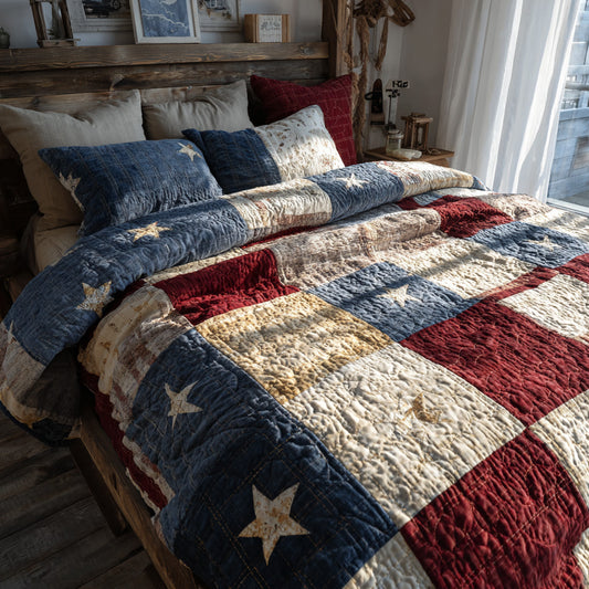 Vintage Star Glory 3-Piece Quilted Bedding Set NCU0PVL842