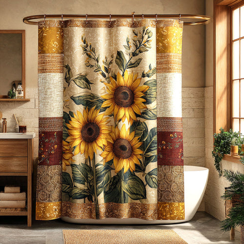 Vintage Sunflower Bloom Shower Curtain NCU0NTV892