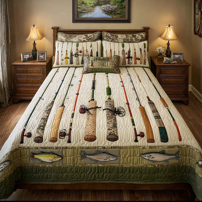Vintage Tackle 3-Piece Quilted Bedding Set NCU0LDH697