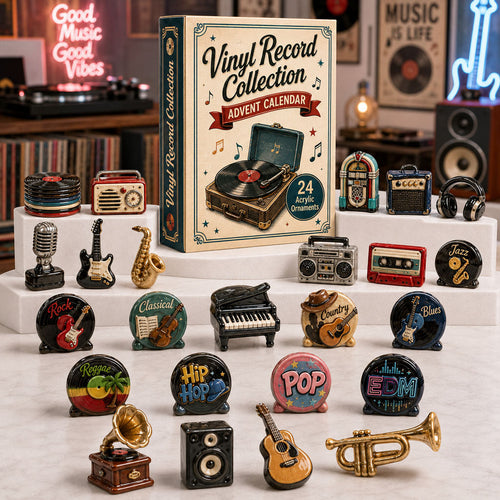 CHRISTMAS KICKOFF 40% OFF - Vinyl Record Collection Advent Calendar 2026 - 24-Day Festive Countdown, Acrylic Charms Blind Box - Gift For Vinyl Record Player Lovers AC0TH212