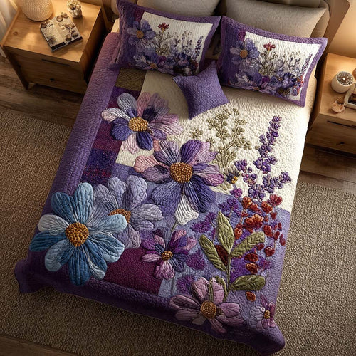 Violet Embrace 3-Piece Quilted Bedding Set NCU0DQQ0273