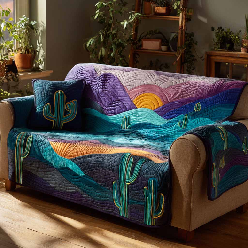 Violet Mesa Quilted Sofa Cover NCU0NXD1511