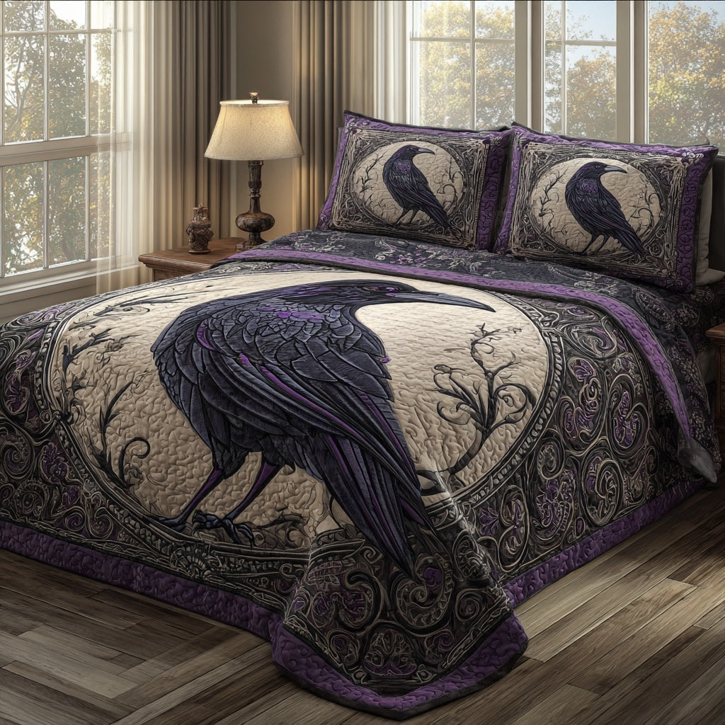 Violet Raven 3-Piece Quilted Bedding Set NCU0PVL968