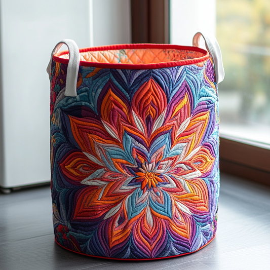 Vivid Petals Quilted Laundry Basket NCU0DDK789