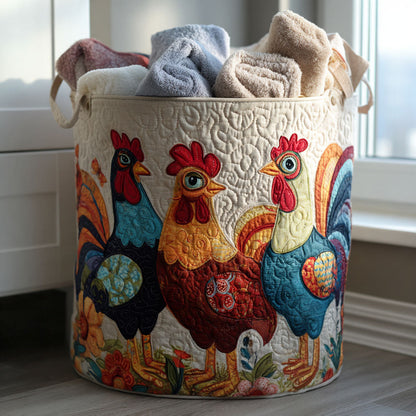 Wacky Feathers Quilted Laundry Basket NCU0PTT1669