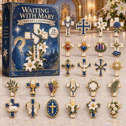 CHRISTMAS KICKOFF 40% OFF - Waiting With Mary Advent Calendar 2026 - 24-Day Festive Countdown, Acrylic Charms Blind Box - Gift For Family NCU0NTD2212