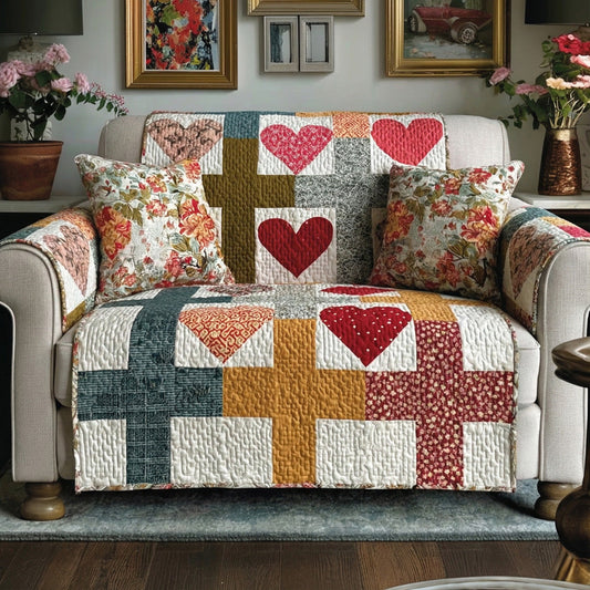 Walk By Faith Quilted Sofa Cover NCU0LDH337