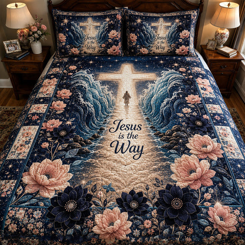 Walking In Faith 3-Piece Quilted Bedding Set NCU0PTT3391