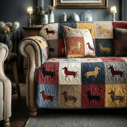 Warm Canines Quilted Sofa Cover NCU0LDH371