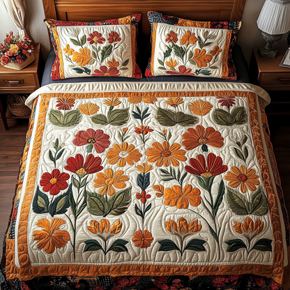 Warm Garden 3-Piece Quilted Bedding Set NCU0DDK464