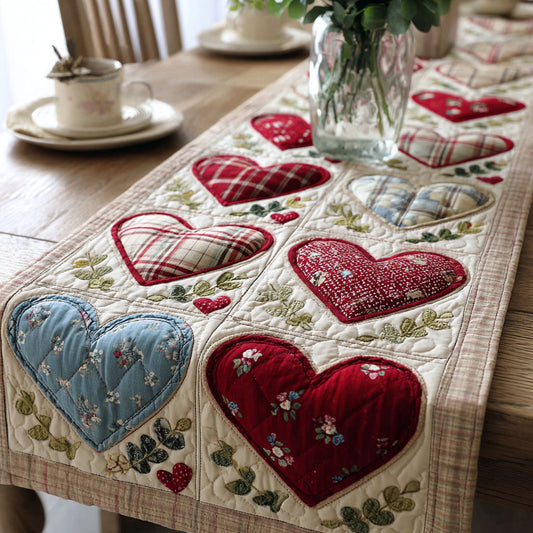 Warm Heart Patch Quilted Table Runner NCU0NNT2847