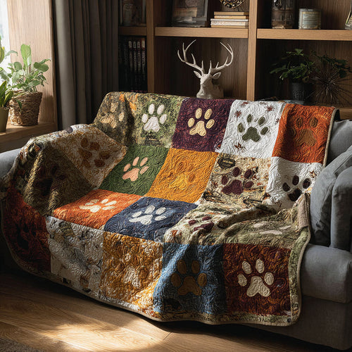 Warm Heart Paw Quilted Blanket NCU0PTT2659