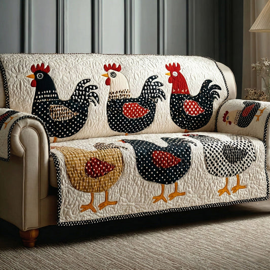 Warm Hens Quilted Sofa Cover NCU0LDH389
