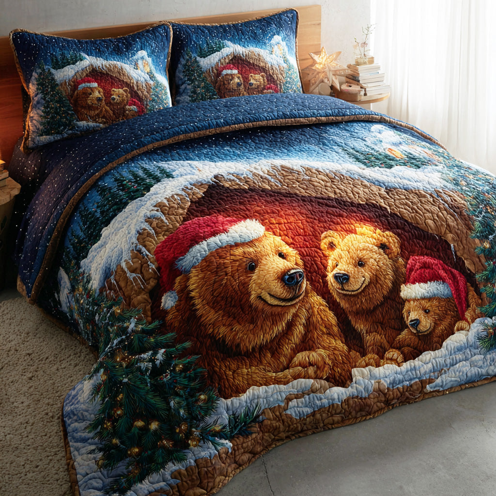 Warm Hug Bear 3-Piece Quilted Bedding Set NCU0NTD880