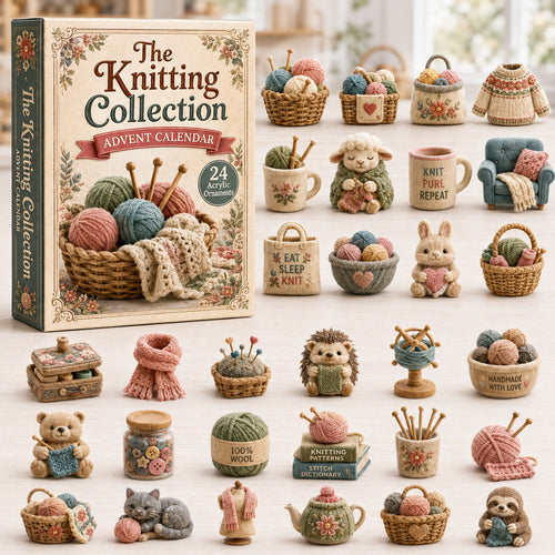 CHRISTMAS KICKOFF 40% OFF - Warm Knits Advent Calendar 2026 - 24-Day Festive Countdown, Acrylic Charms Blind Box - Gift For Knitting Lovers