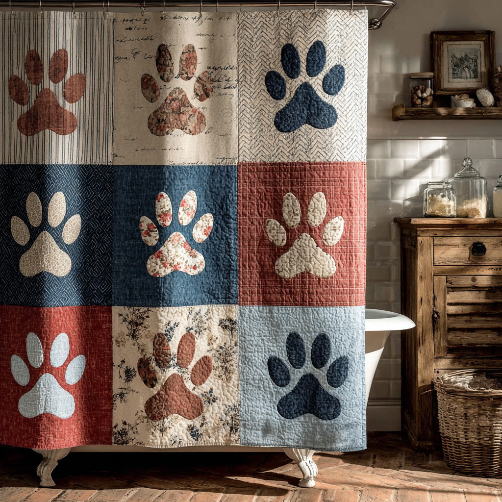 Warm Paw Quilt Shower Curtain NCU0LDH415