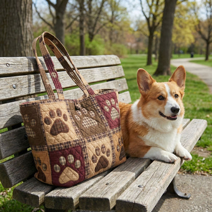 Warm Paws Quilted Classic Tote Bag NCU0NNT3163