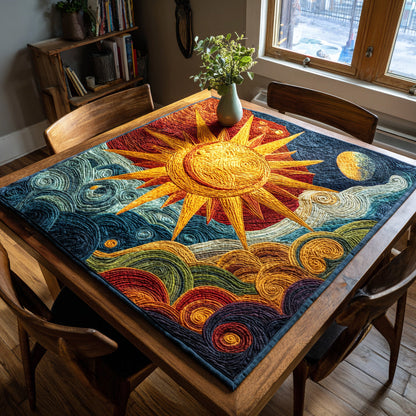 Warm Sun Waves Quilted Table Topper NCU0HNH188