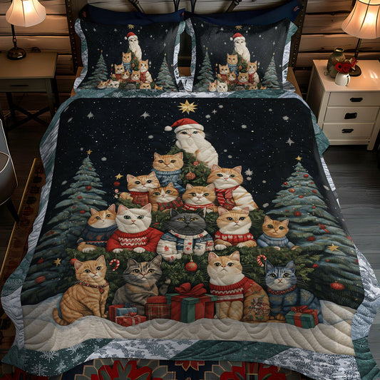 Warm Whiskers 3-Piece Quilted Bedding Set NCU0TL1750