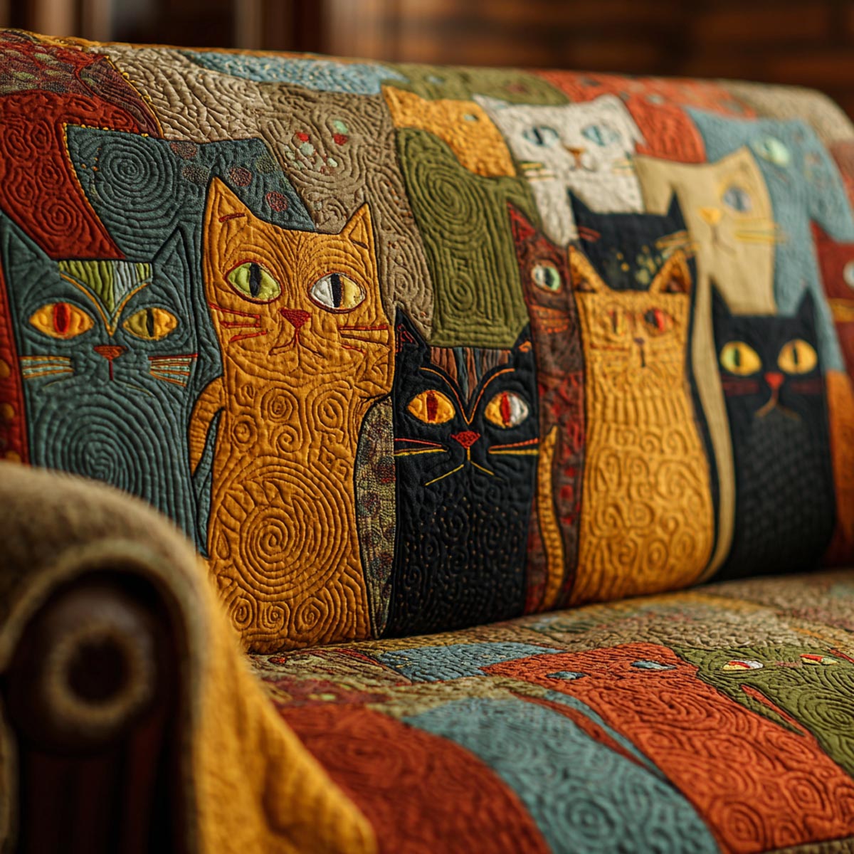 Warm Whiskers Quilted Sofa Cover NCU0DV1877