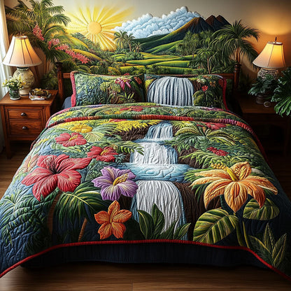 Waterfall Escape 3-Piece Quilted Bedding Set NCU0PTT231