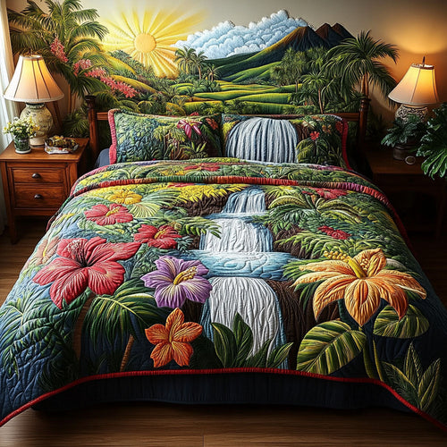 Waterfall Escape 3-Piece Quilted Bedding Set NCU0PTT231